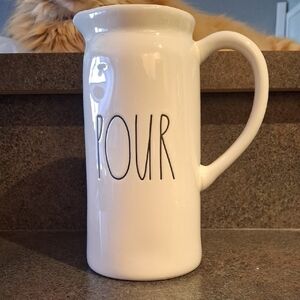 Rae Dunn White Ceramic 'POUR' Pitcher